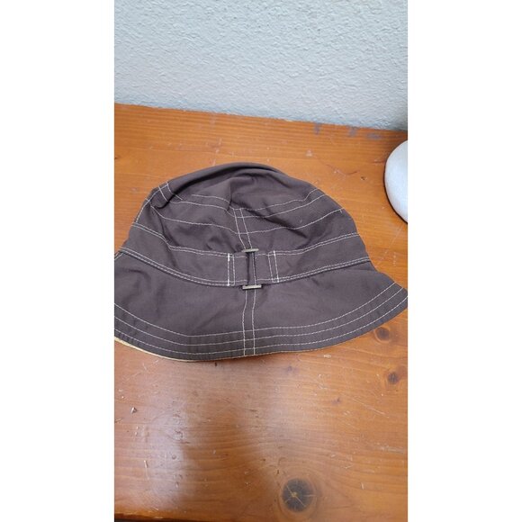 Prana Reversible Brown & Yellow Bucket Hat Size M - Picture 4 of 6
